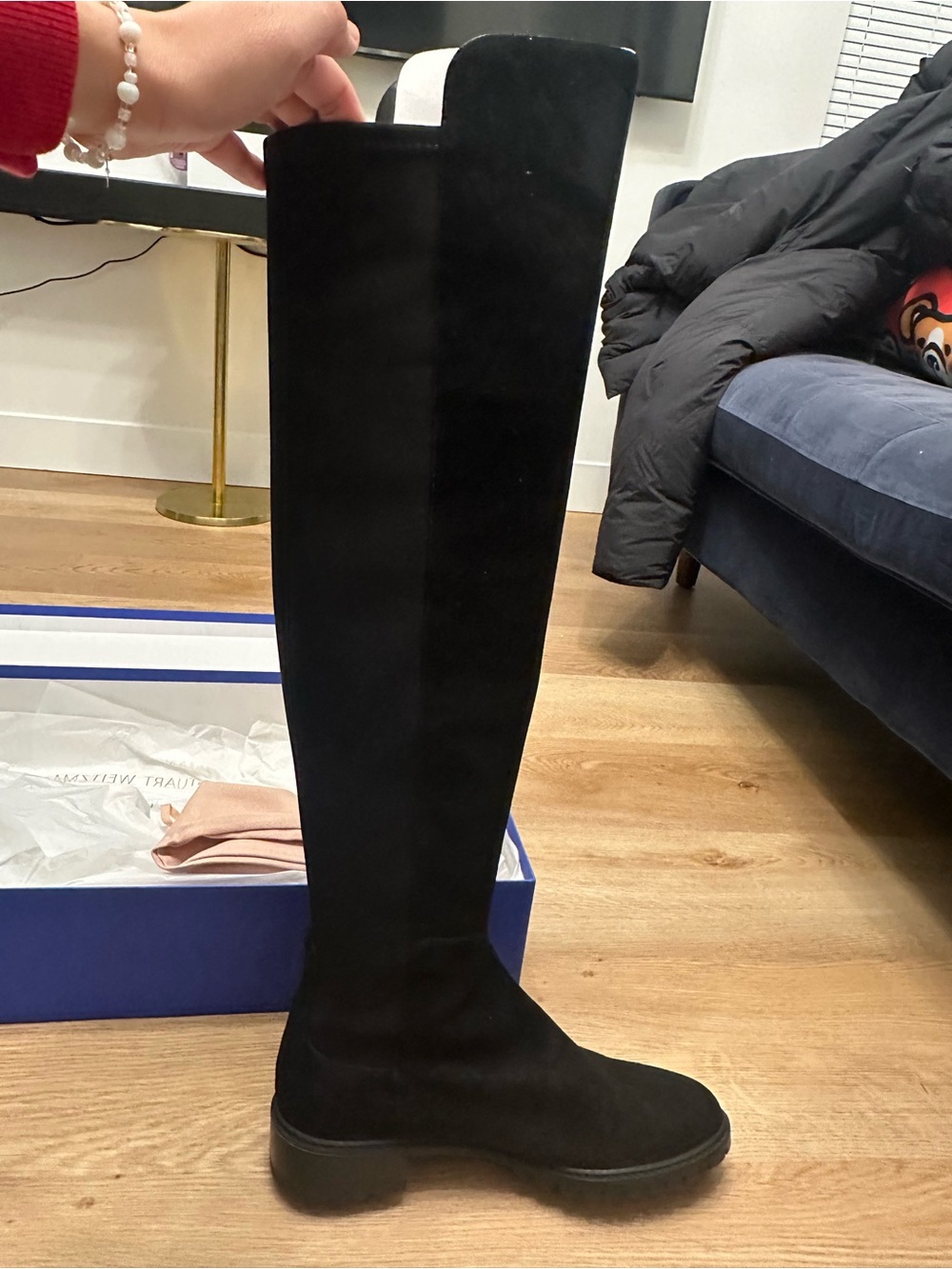Stuart Weitzman Black Tall Suede Knee-High Boot - Women